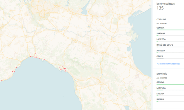 Una mappa dei beni confiscati in Liguria